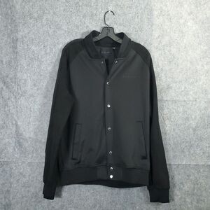 Sean John Jacket Mens Medium Black Shiny Bomber Track Coat Varsity Urban Y2K M